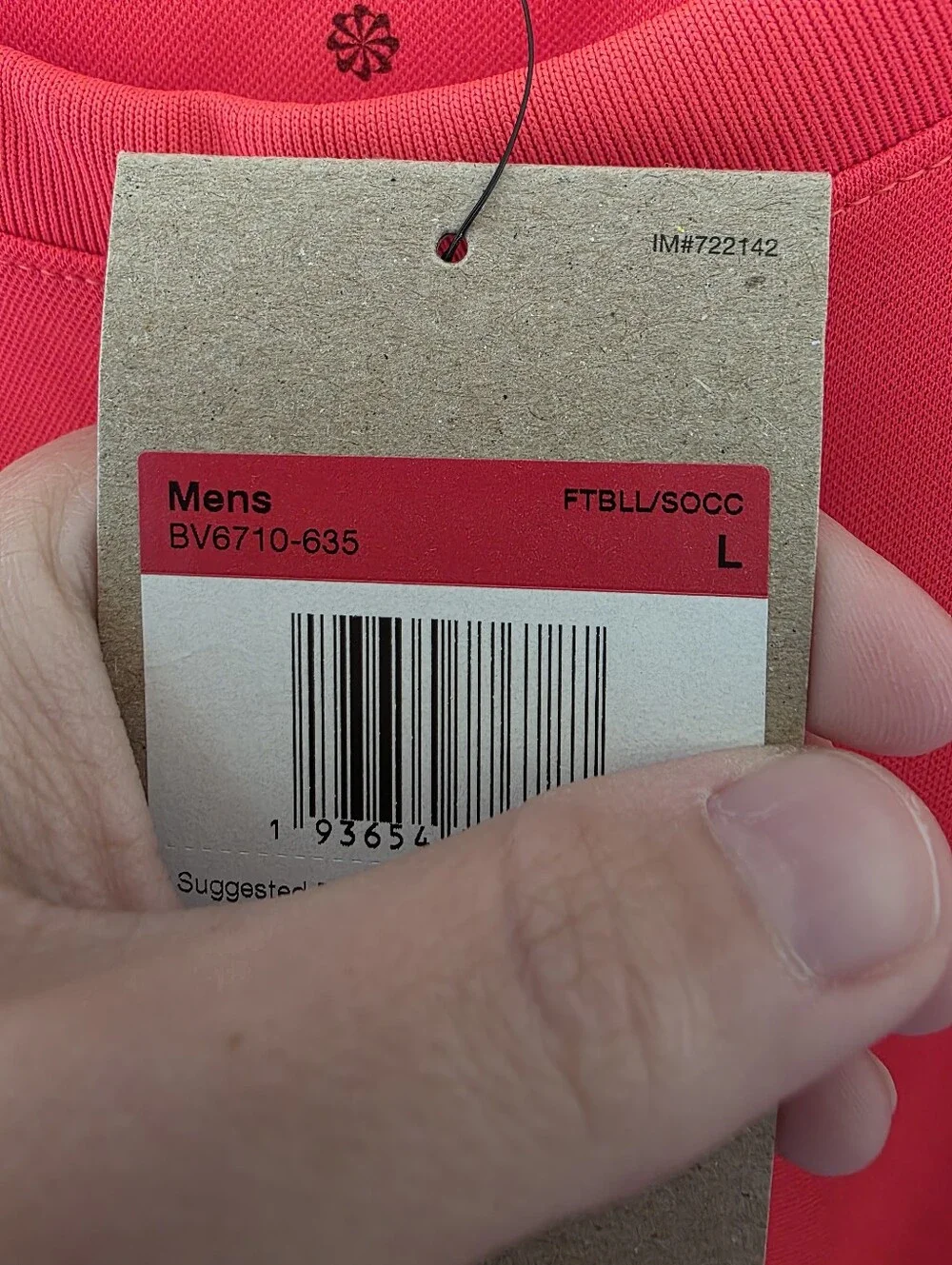Nike Men’s Short Sleeve Performance Tee - Coral Red Size Large-New With Tags